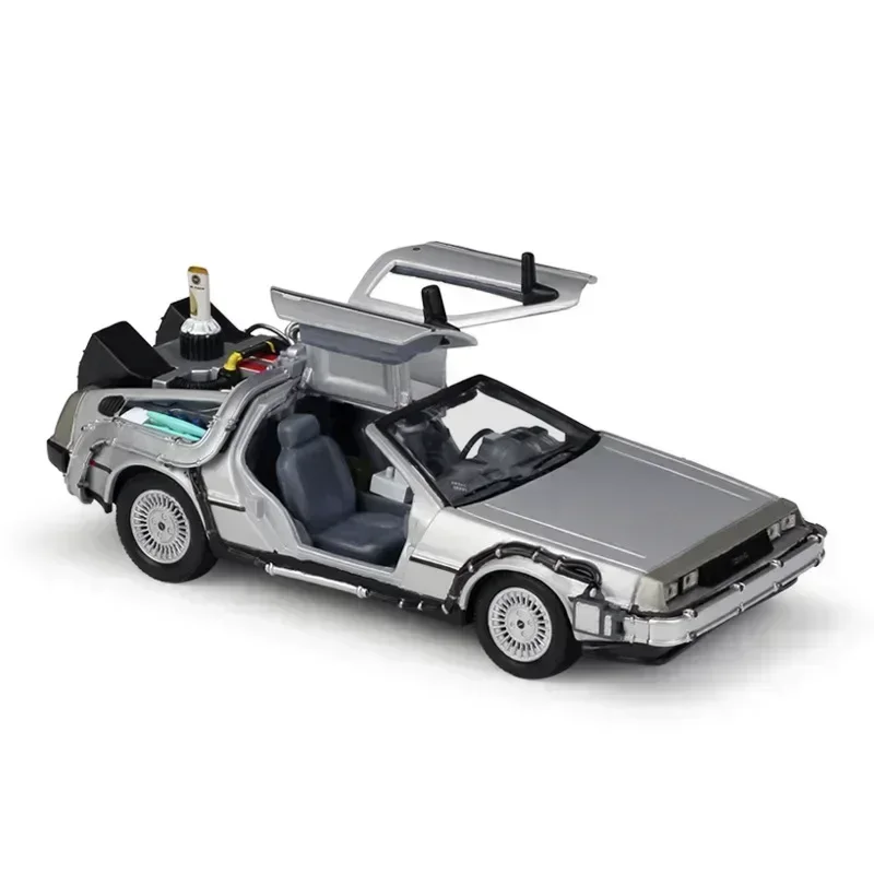 

WELLY 1:24 DMC-12 DeLorean Time Machine Back to the Future Cars Model Diecast Metal Toy Car Simulation Collection Kids Gifts