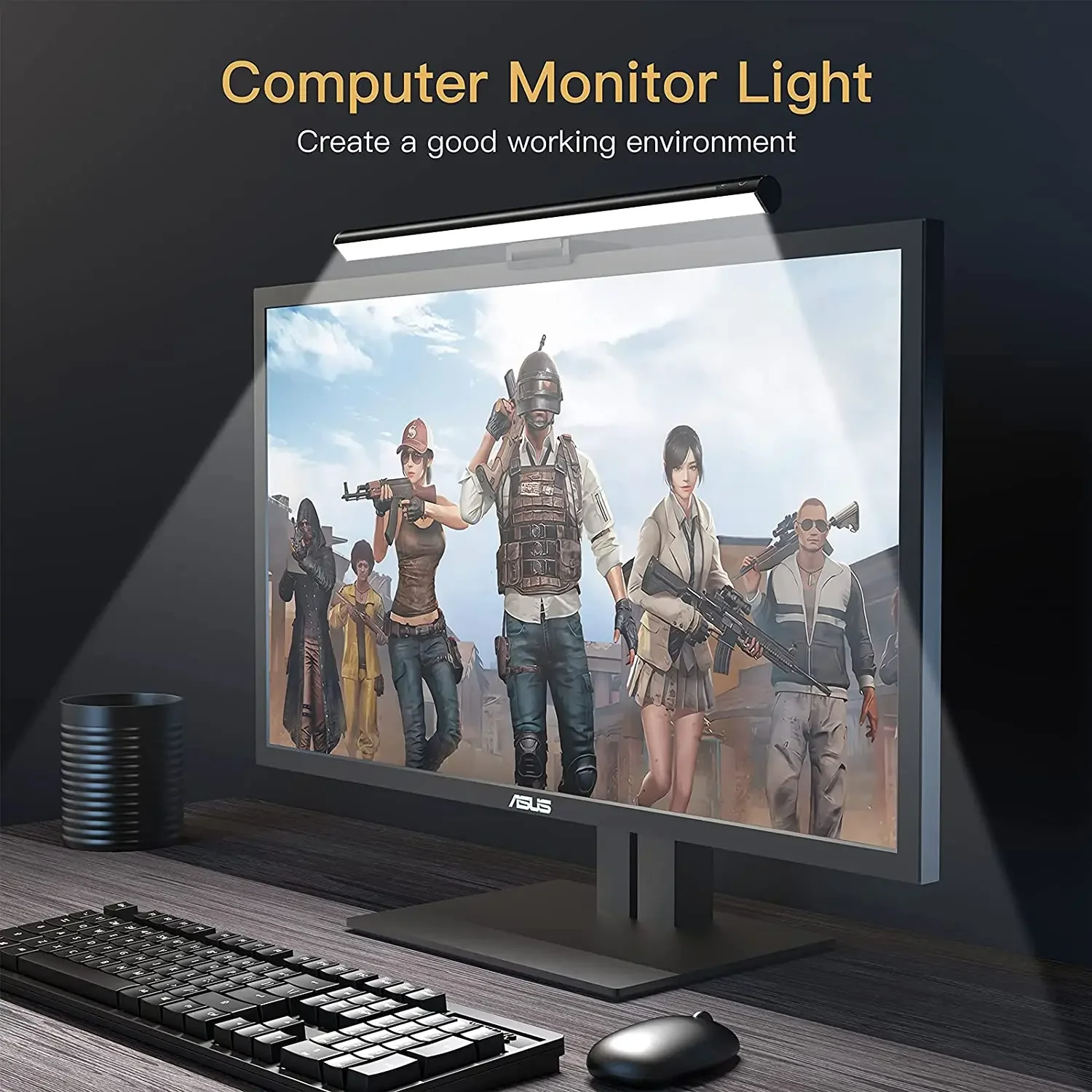 RGB LED Desk Lamp Monitor Hanging Light Bar Dimmable Office Computer Screen Monitor Hanging Light Bar Eye-caring 44CM