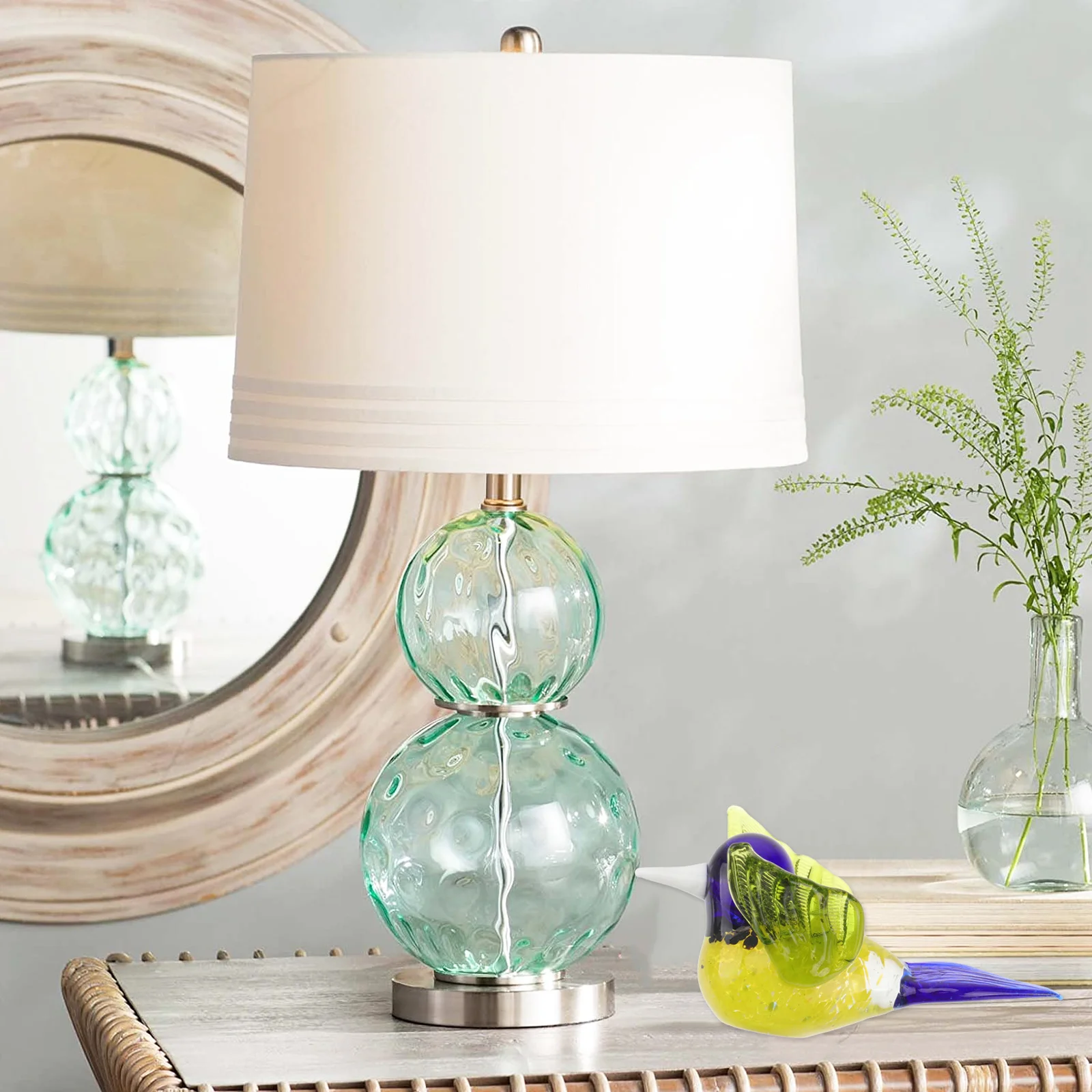 

3Pcs Glass Bird Ornament Handmade Hummingbird Decoration for Shelf Desk Window Sunlight Refraction Crystal Garden Decor