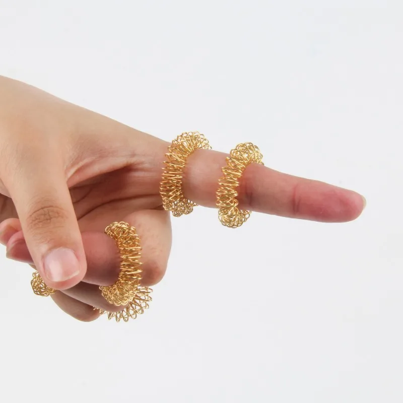 

1/5PCS Acupressure Rings Spiky Sensory Finger Rings Adults Stress Reducer Massager Acupressure Rings Finger Massage Tool