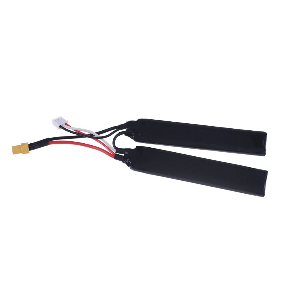 Lipo 7.4v 2500mAh 30C Batteria per pistola ad acqua con connessione divisa/Caricatore 7.4V per Mini Airsoft BB Pistola ad aria compressa Giocattoli elettrici Pistole Parti