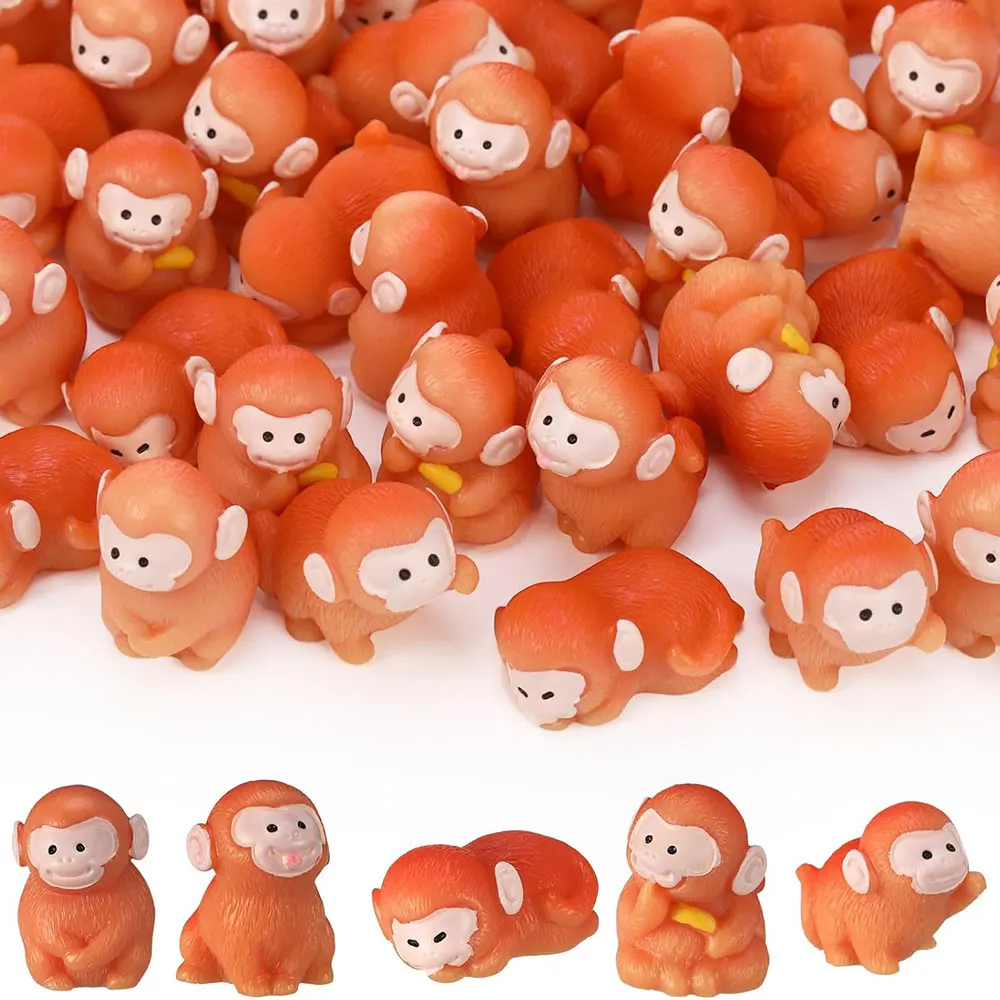 5/10 Pcs Mini Resin Monkey Figurines Small Ornament Tiny Animals Crafts for  Landscape Garden Desktop Birthday Party