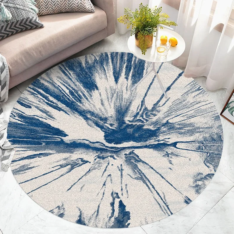 

Round Area Rug – Colorful Artistic Print Soft Floor Mat for Living Room, Bedroom or Modern Home Decor