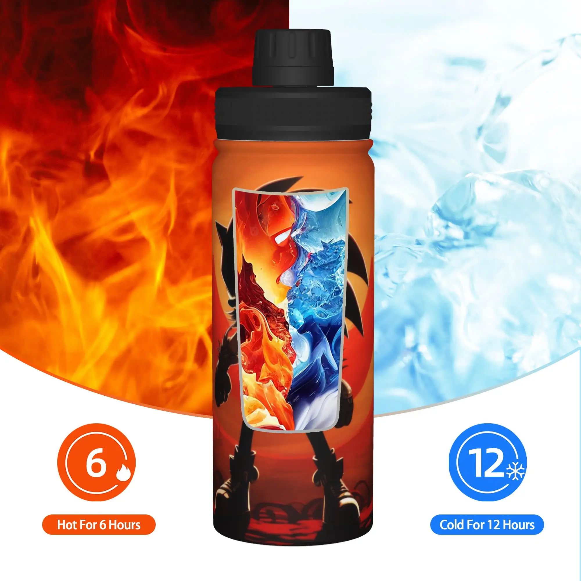 Shadow The Hedgehogs 18OZ Sports Insulated Kettle Thermal Cup Stainless Steel Office Home Mugs 18OZ view 6