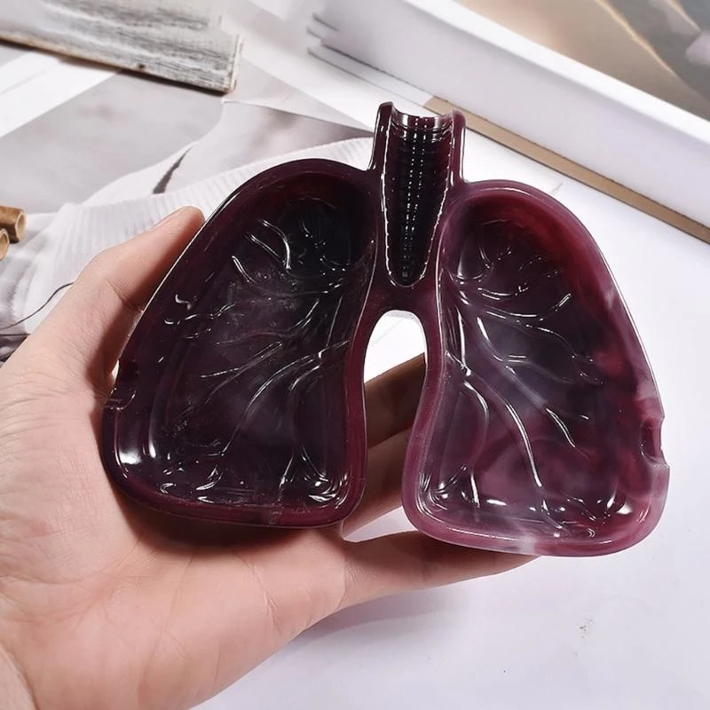 

91AC Diy Novel Lung Modeling Silicone Mold Epoxy Ashtray Mold Resin Casting Mold Suitable for Diy Resin Crafts