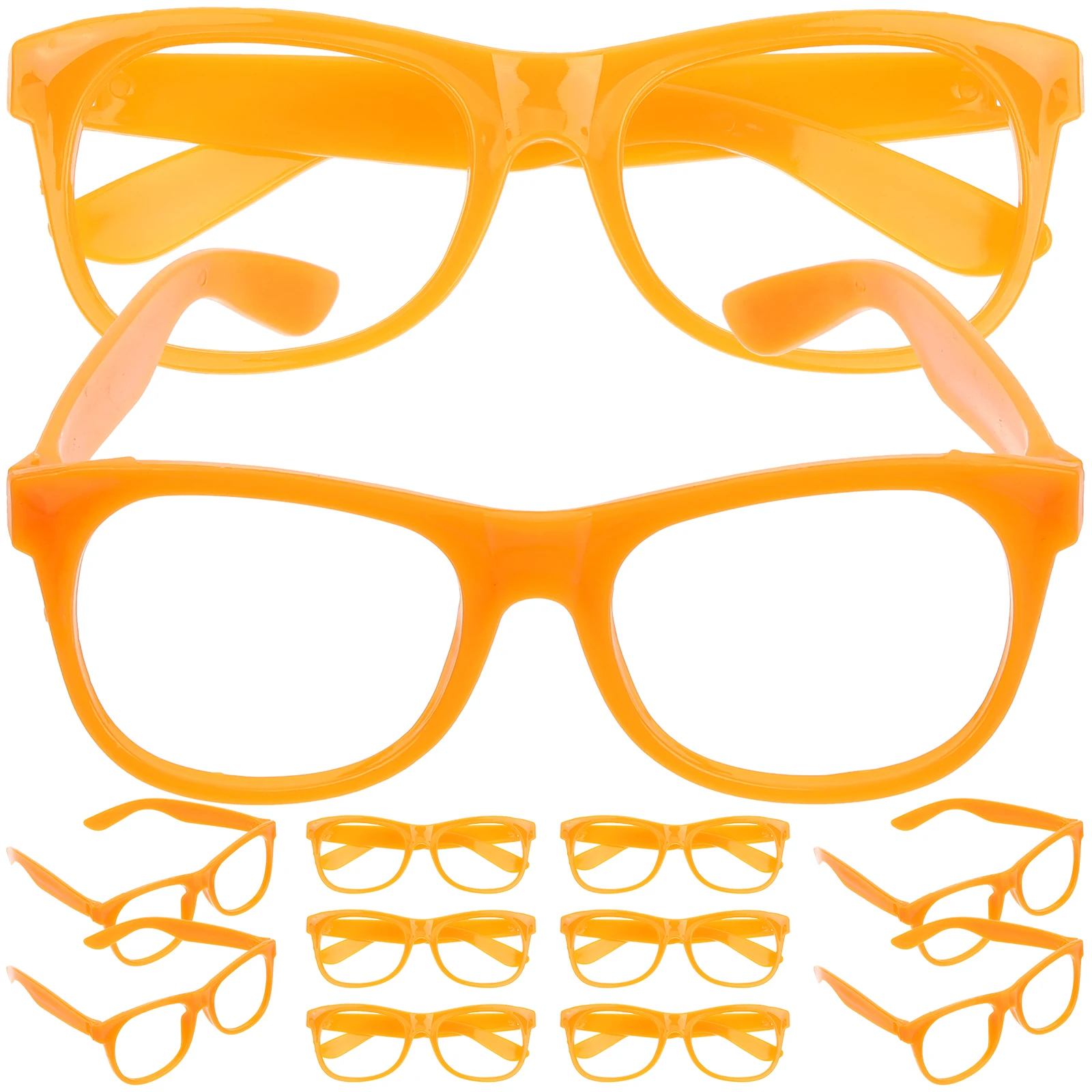 

12 Pcs Kids Glasses Frame Orange Fashion Lightweight Children Eyewear Party Props Toddler Fake Sunglasses Baby Favors Glasses
