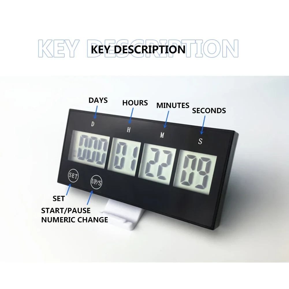 999 Days Digital Countdown Touch Screen Keys Electronic Stopwatch Clocks Multifunctional Durable Reusable for Home Learning Work