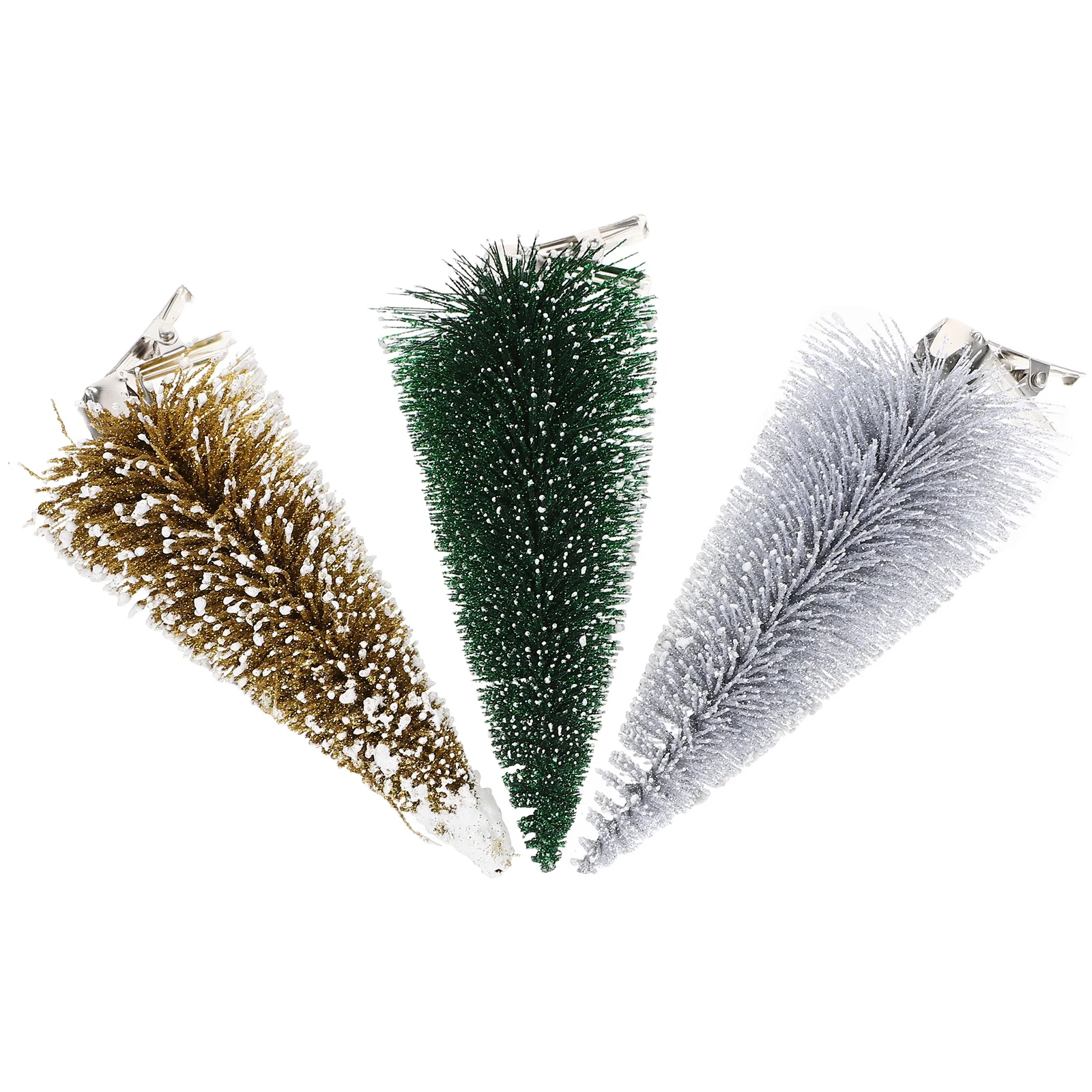 

3pcs Mini Christmas Tree Decor Pvc Metal Festive Xmas Decoration For Tabletop Home Party Desktop Ornament Xmas Supplies