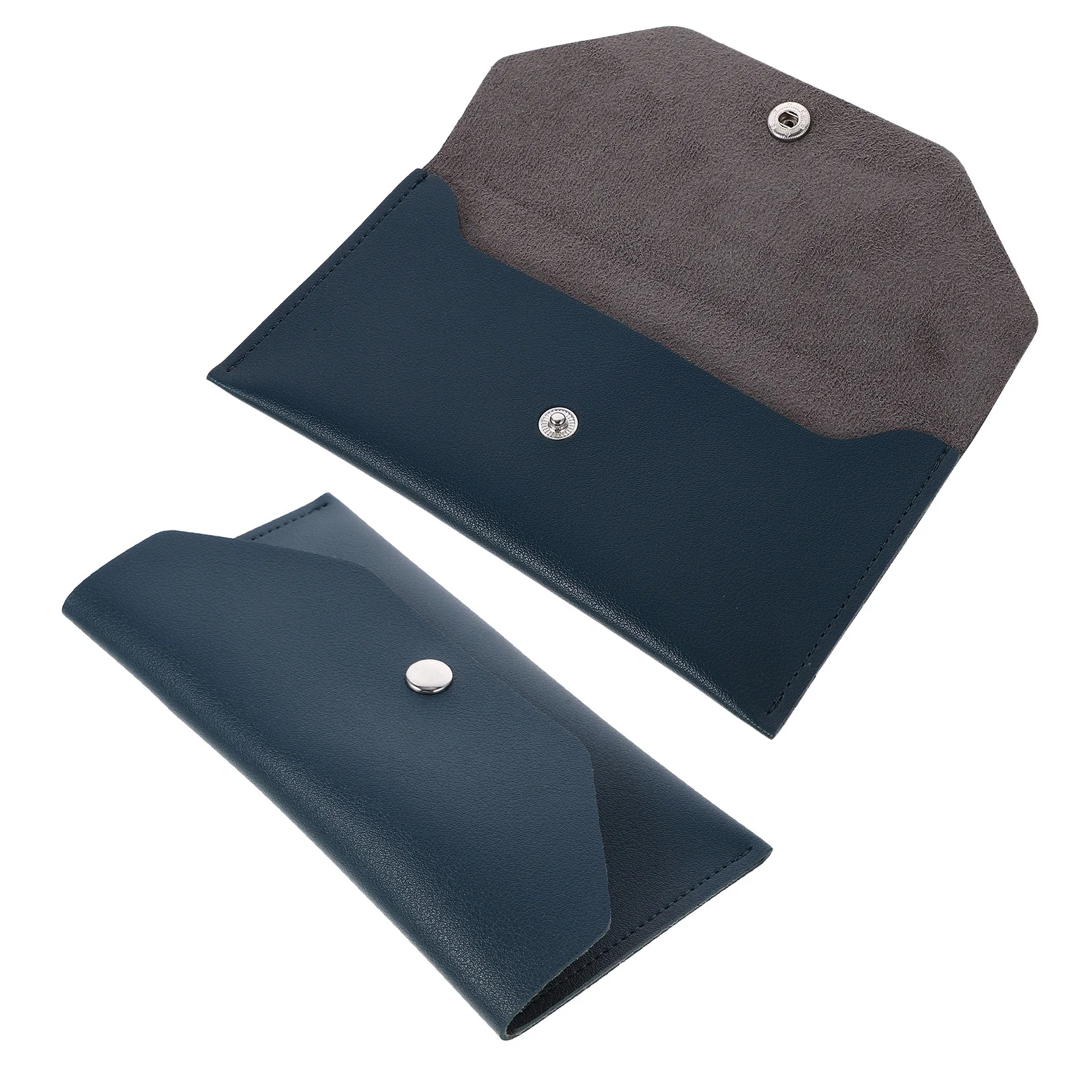 

2pcs Cash Wallet For Women Slim Pu Billfold With Snap Closure Reusable Travel Document Holder Expense Tracker