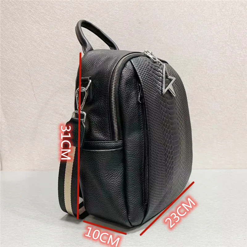 New Fashion Alligator Genuine Leather Women Backpacks Luxury Brand Female Real Natural Leather Girl Student Casual Backpack