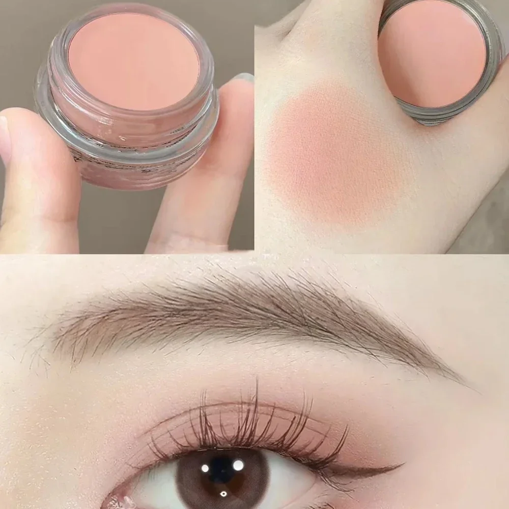 Korean Cream Peach Eyeshadow Cream Matte Low Saturation Eye Shadow Blush Pink Orange Earth Color Makeup Autumn Winter