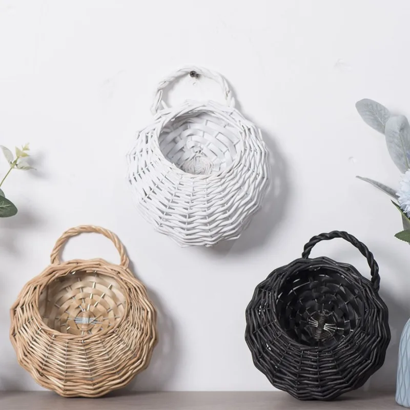 Vine Woven Flower Basket Creative Handcrafted Woven Hanging Flower Basket Storage Basket