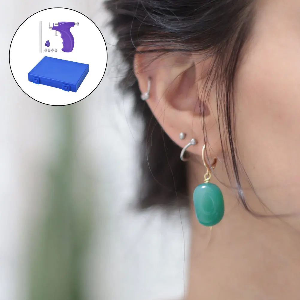 

Stainless Steel Ear Tool Shaped Punching Machine for Easy Self Use Low Pain Ears Tools Quick Accurate Piercing Action Ear Stud