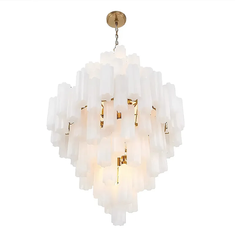 Clear glass Stainless steel chandelier Suitable for living room ceiling lighting