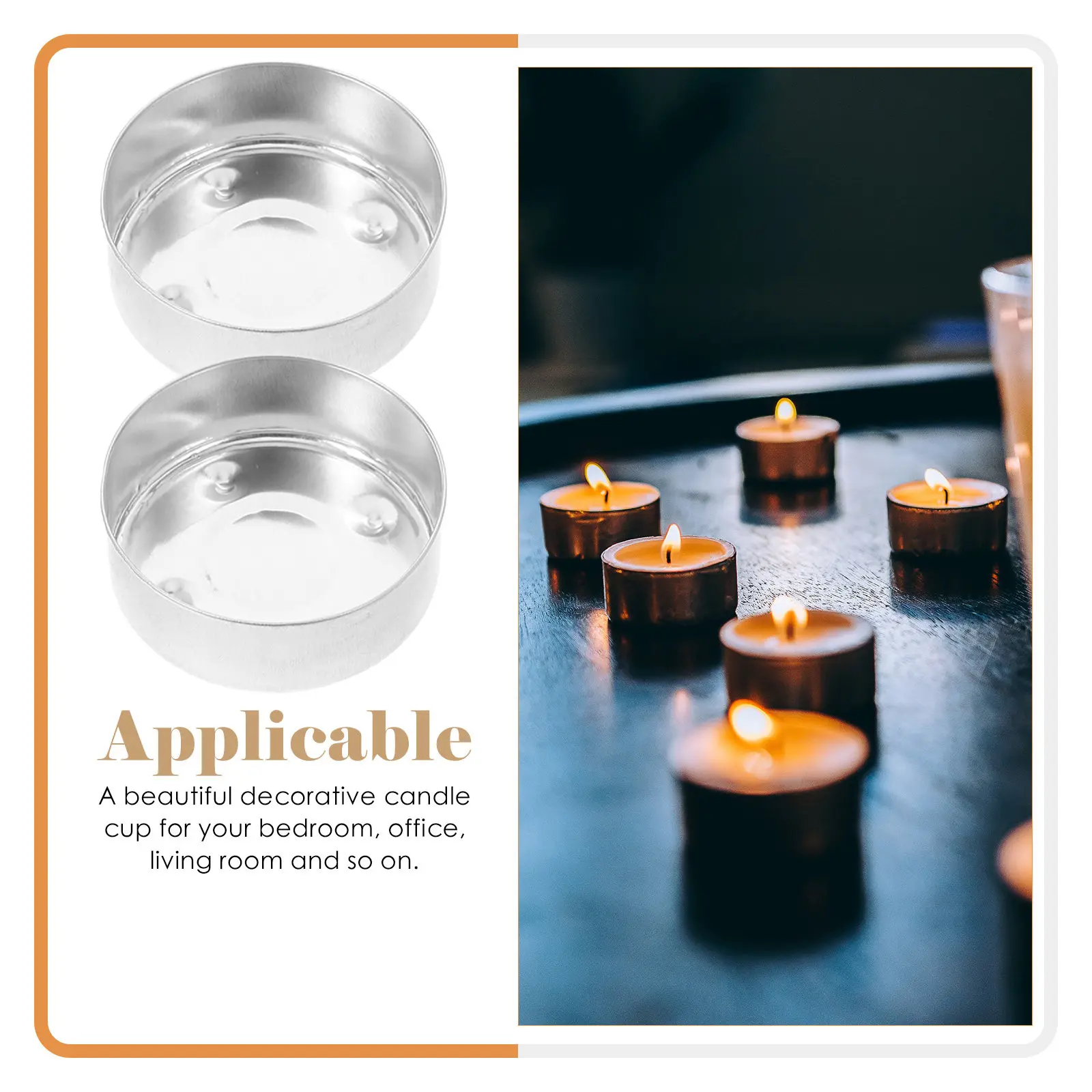 30Pcs Simple Elegant Metal Cups Empty Tealight Tins for DIY Restaurant Decor Christmas Menorah Table