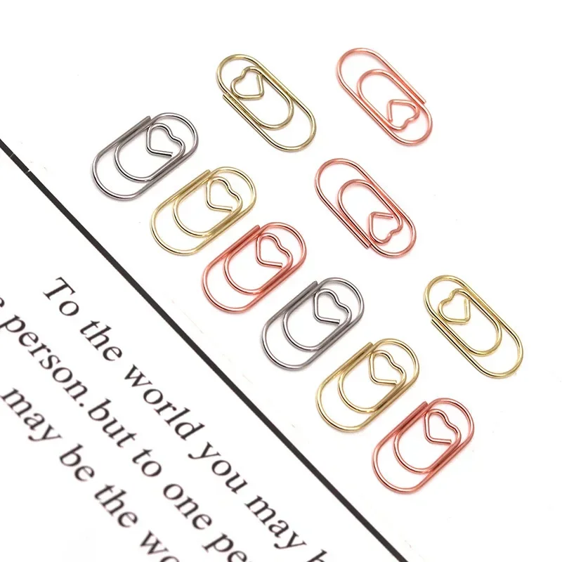 30pcs/pack Colorful Multi Shaped Heart-shaped Paper Clips, Colorful Macaron Mini Shaped Paper Clips