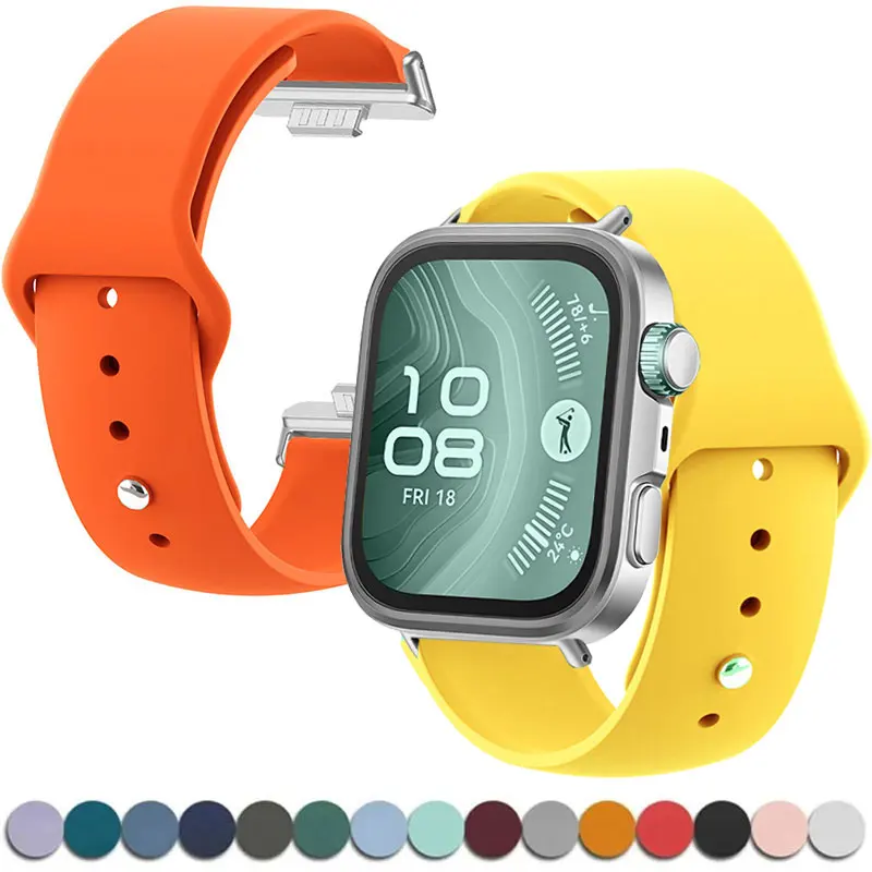 سوار من السيليكون الناعم لساعة Huawei Watch Fit 3/4/4 pro سوار بديل مريح لساعة Correa Huawei Watch Fit 4/3 ملحقات