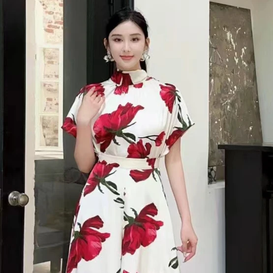 

Ele Slimming Floral Print irt Women's Faionable Top Trendy V-ne ort Sve Commute Sle Young-looking Chinese-made