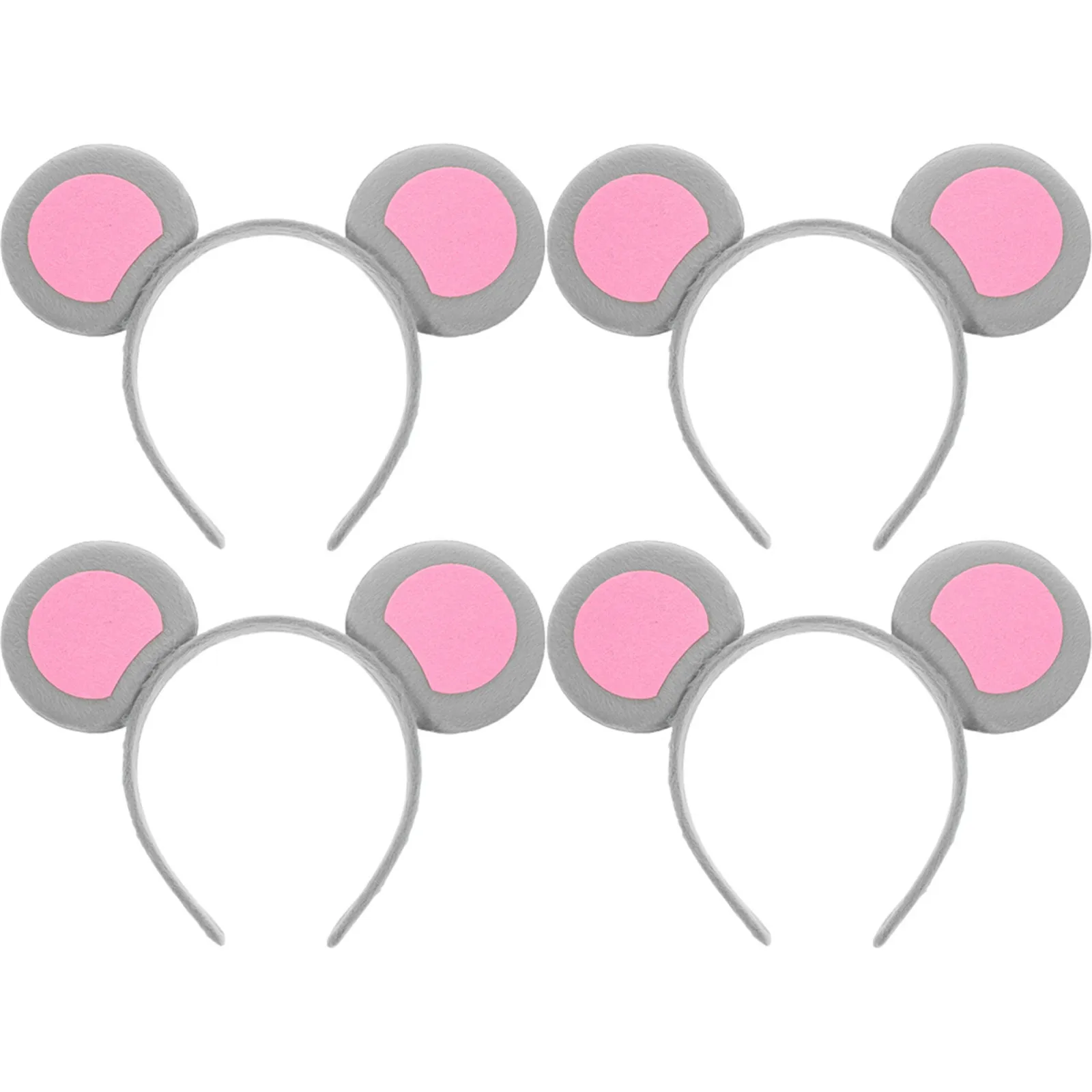 4Pcs Mouse Ears Headbands Lightweight Cloth Cosplay Headband Halloween Costume Accessories Party Hairband for Women