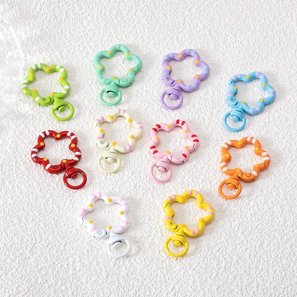 1-5pcs Flower Metal Lobster Claw Clasps Swivel Lanyards Trigger Snap Hooks Strap Connector DIY Bag Key Chains Jewelry Making