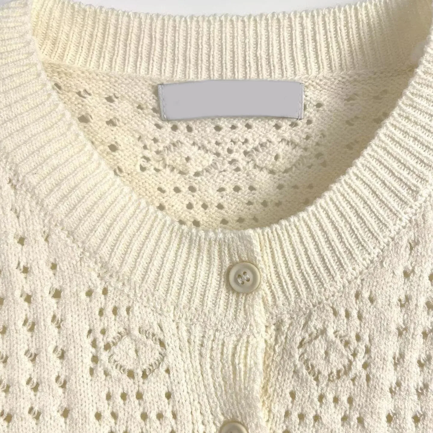Ele Hollow out Splicing Knitted Open Cardigan for Women Casual Sle Z Brand 2025 Autumn New Arrival 9503