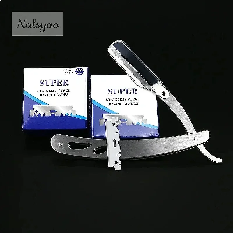 Men Manual Shaving Blade Barber Tools 10/100PCS Single-Sided Stainless Steel Blades
