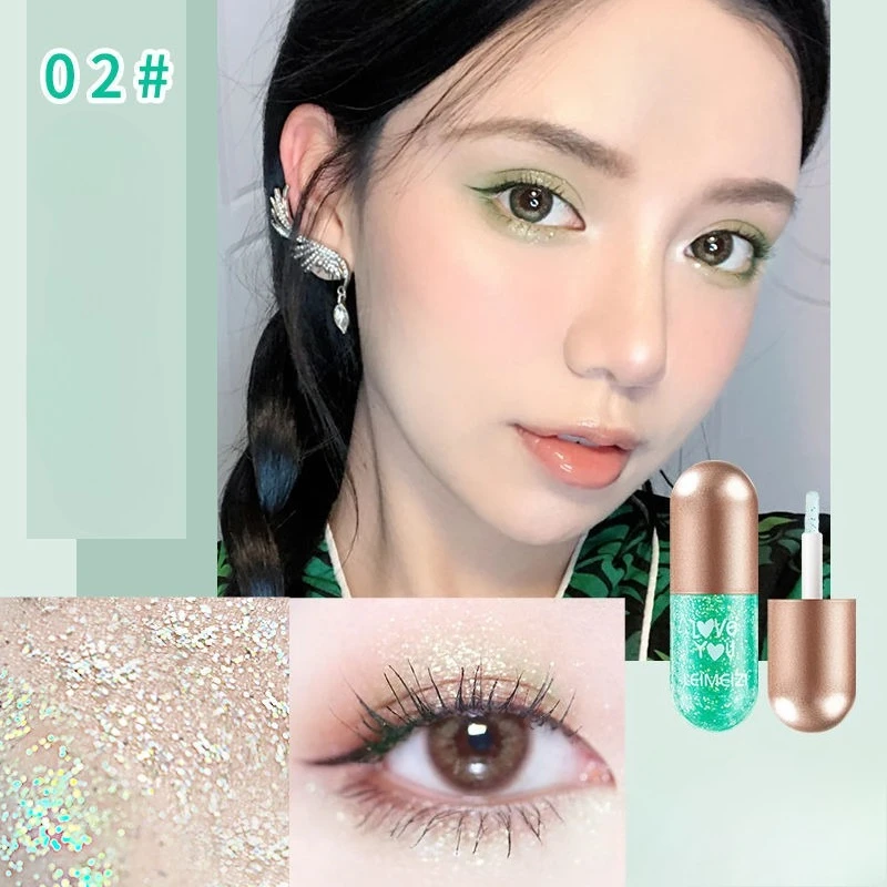 1Pc 미니 캡슐 리퀴드 아이 섀도우 고 색소 방수 지속 페이딩하기 쉽지 않음 진주 글리터 여성 화장품 아이 메이크업