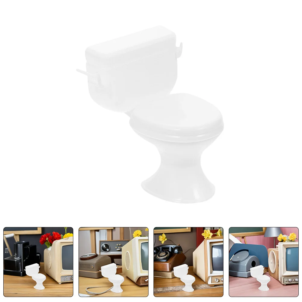 

4Pcs Party Cake Decor Miniature Bathroom Toppers for Fun Events Detailed Craftsmanship Vibrant Colors Fade Resistant Reusable