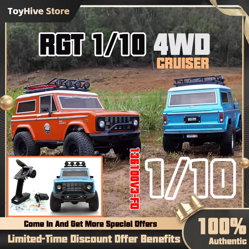 

RGT Rc Car 1:10 4wd Remote Control Crawler Off-Road Rock Cruiser Rc-4 136100v3 4x4 Waterproof Electric Car Toys For Children Toy