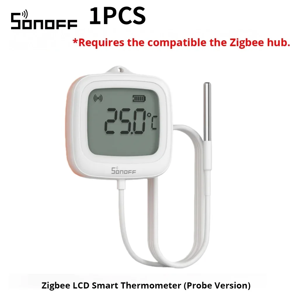 

Умный термометр SONOFF SNZB-02LD IP65 Zigbee с ЖК-дисплеем и датчиком для измерения температуры жидкостей в бассейне, ванне, холодильнике, морозильной камере