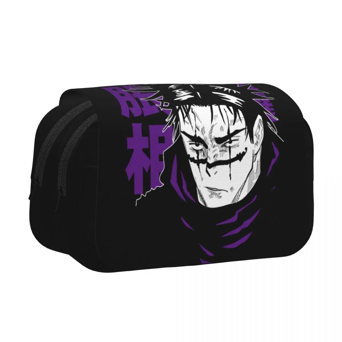 Double Clamshell Pen Case Jujutsus Kaisens Anime Pencil Pouch Pen for Student Bags Office Zipper Stationery