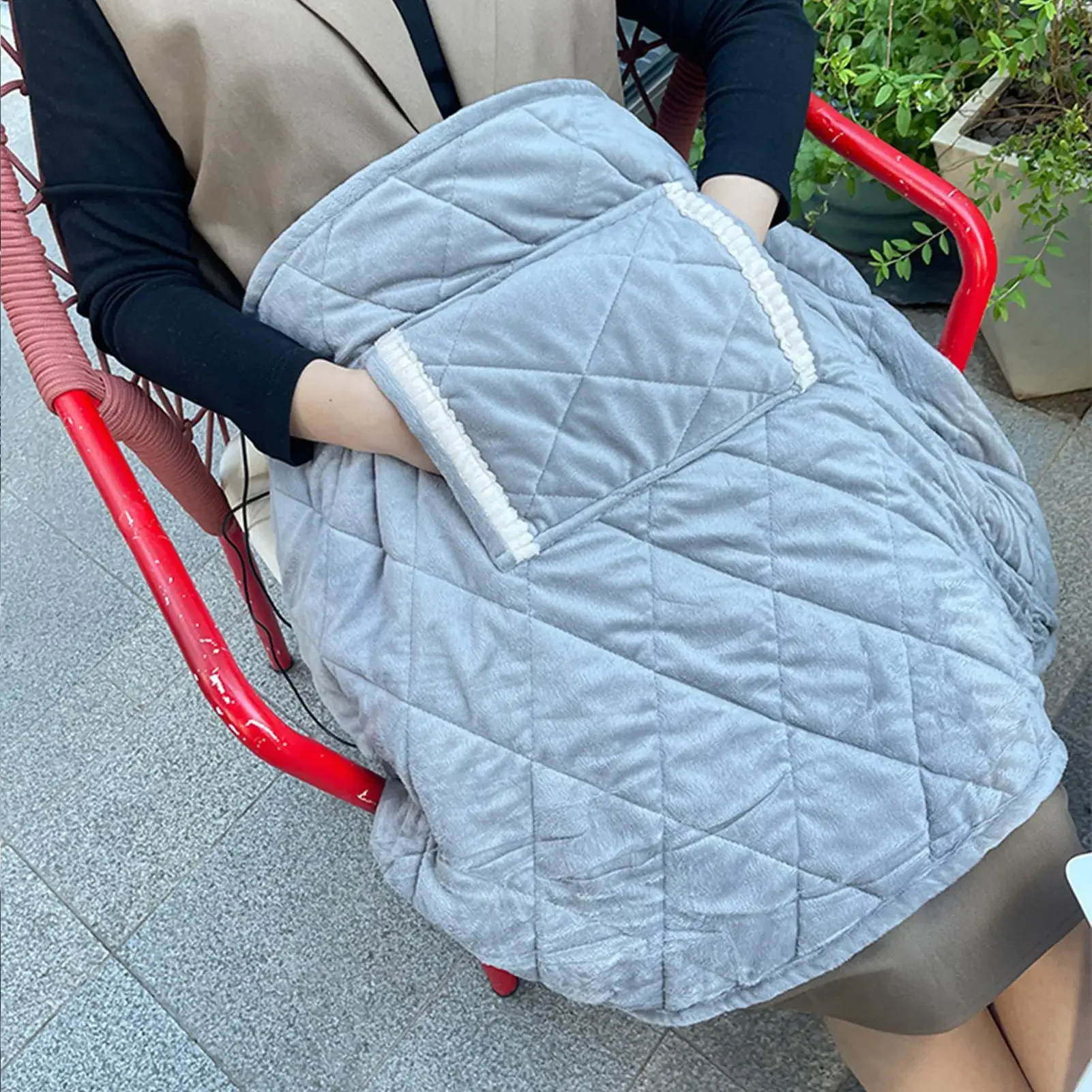 Adjustable USB Heated Blanket Fast Heating Wearable Warm Throw Detachable Washable Electric Shoulder Wrap for Home