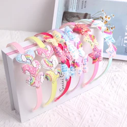 Candygirl-diademas con purpurina para niña, bonitos aros brillantes para el cabello, diferentes colores, lentejuelas, estrella de dibujos animados, accesorios para el cabello