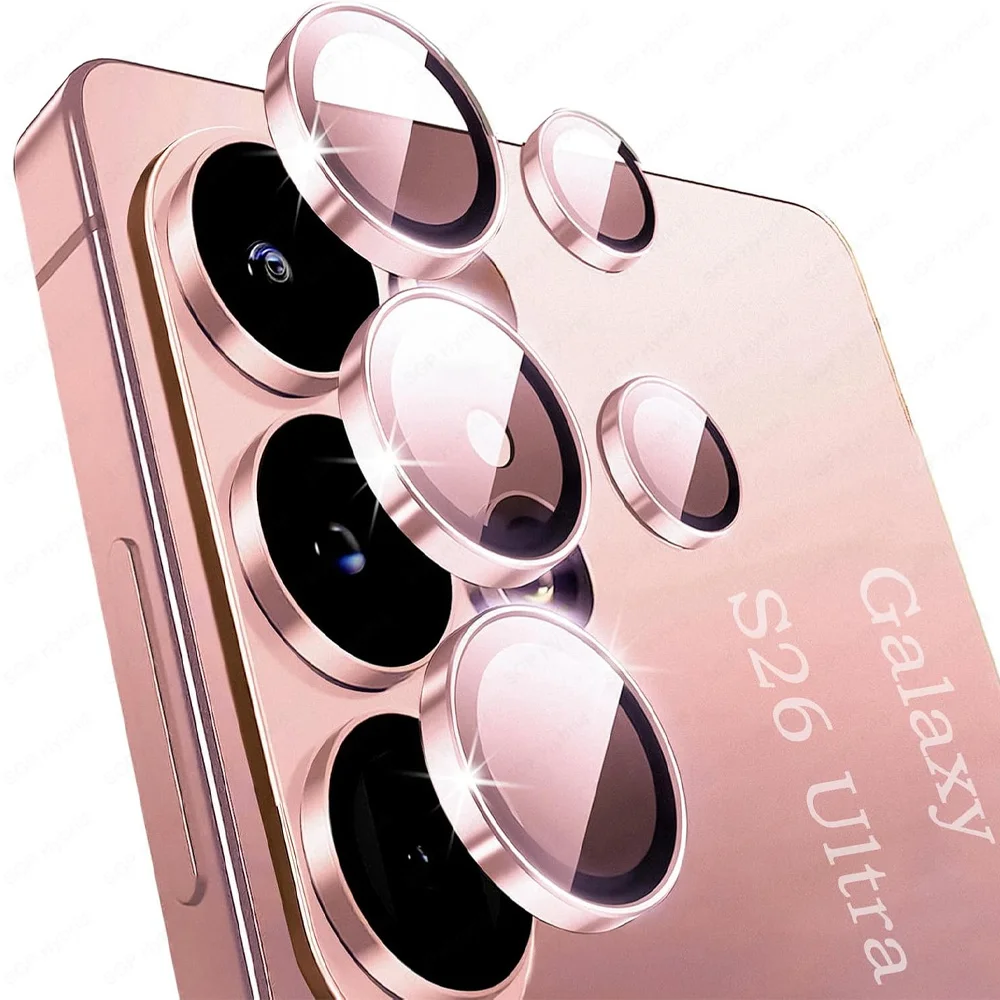 Gehard glas metalen camera lensbeschermer voor Galaxy S23 S24 S25 S26 Ultra Plus, eenvoudig te installeren.