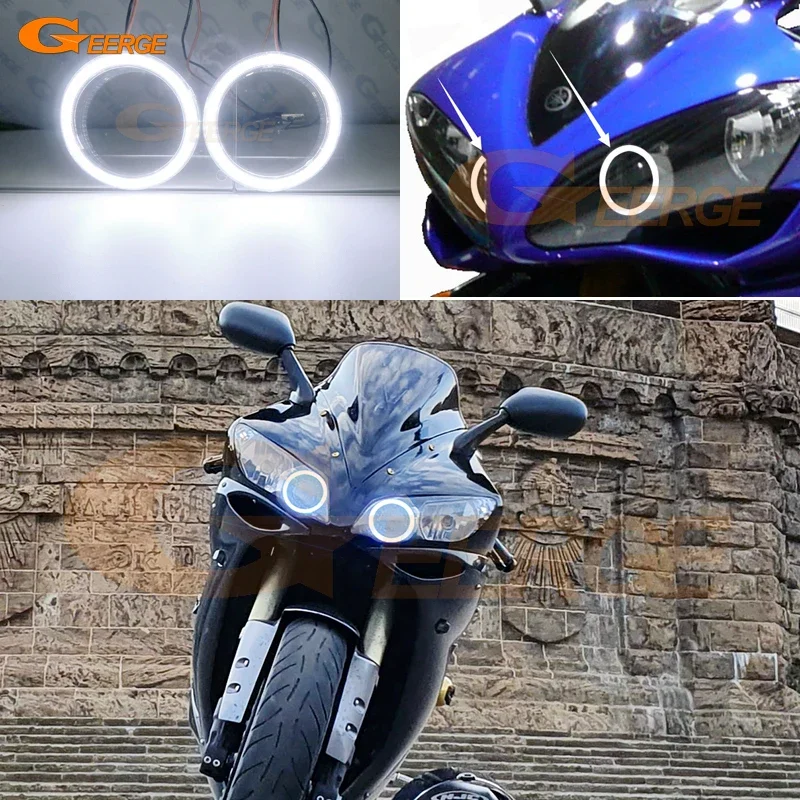 

For Yamaha R1 YZF-R1 2004 2005 2006 2007 2008 Day Light Excellent Ultra Bright COB Led Angel Eyes DRL Halo Rings