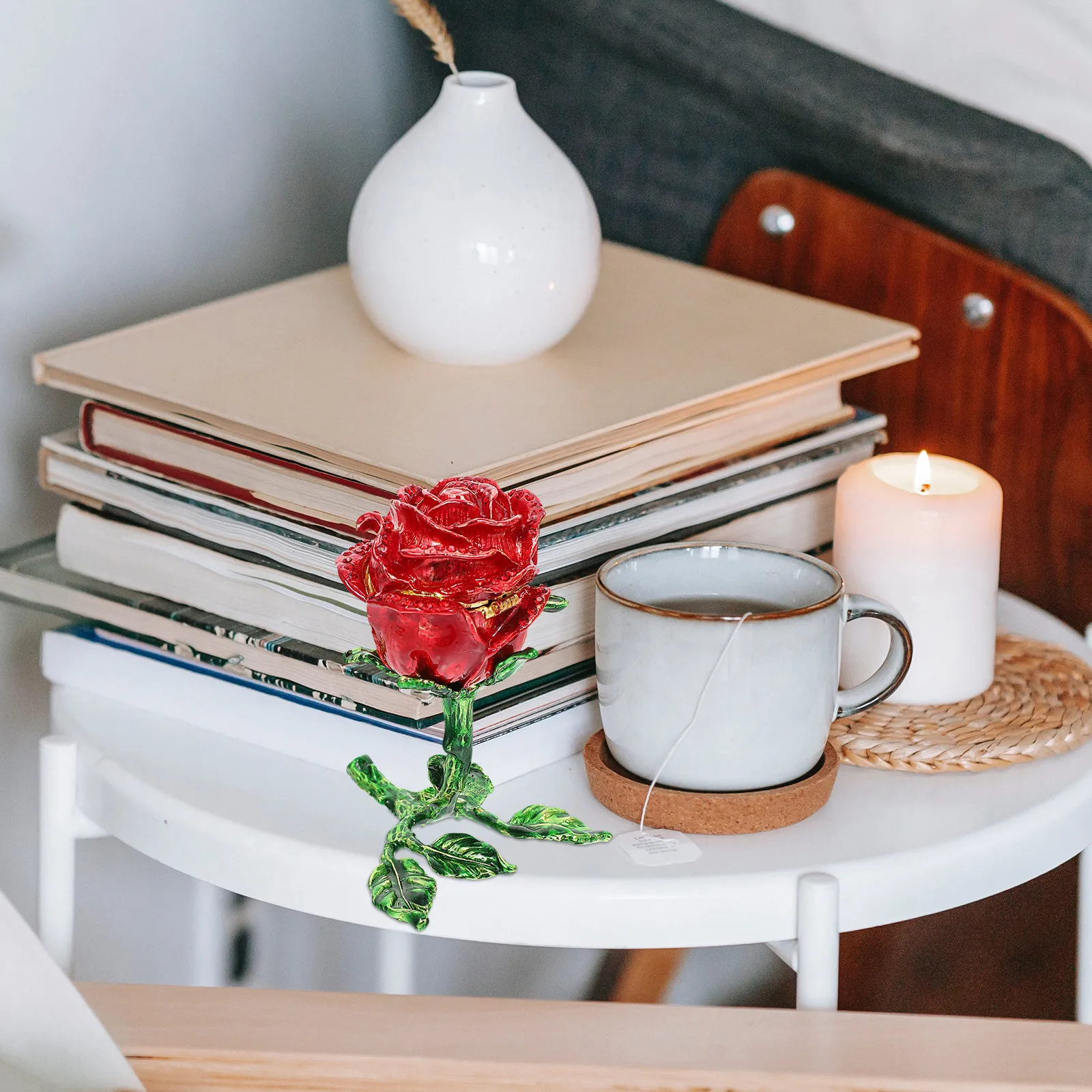 

Цветная шкатулка для украшений в форме цветка для детей, органайзер для аксессуаров для волос, настольный декоративный органайзер в форме розы, шкатулка для украшений