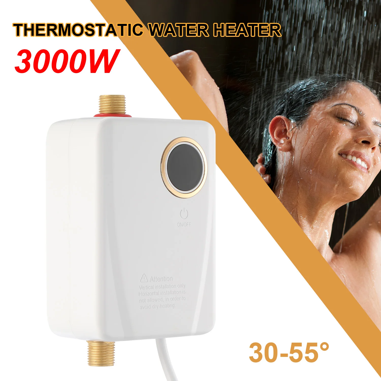 

3000W Electric Tankless Water Heater Instant Hot Shower Kitchen Heater 110V