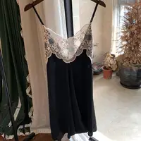 Satin Suspender Nightgown With Buttons Sexy Female Sleep Dress Summer Lace Chemise Sleepwear Patchwork Kimono Dressing Gown - Image 2