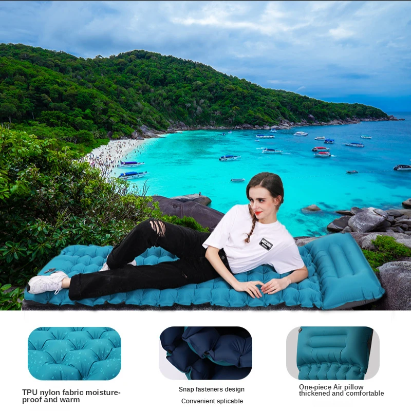 Outdoor Air Mattress Outdoor Camping Inflatable Sleeping Pad 40D Nylon Coated TPU Inflatable Recliner Portable Chair Beach Chair