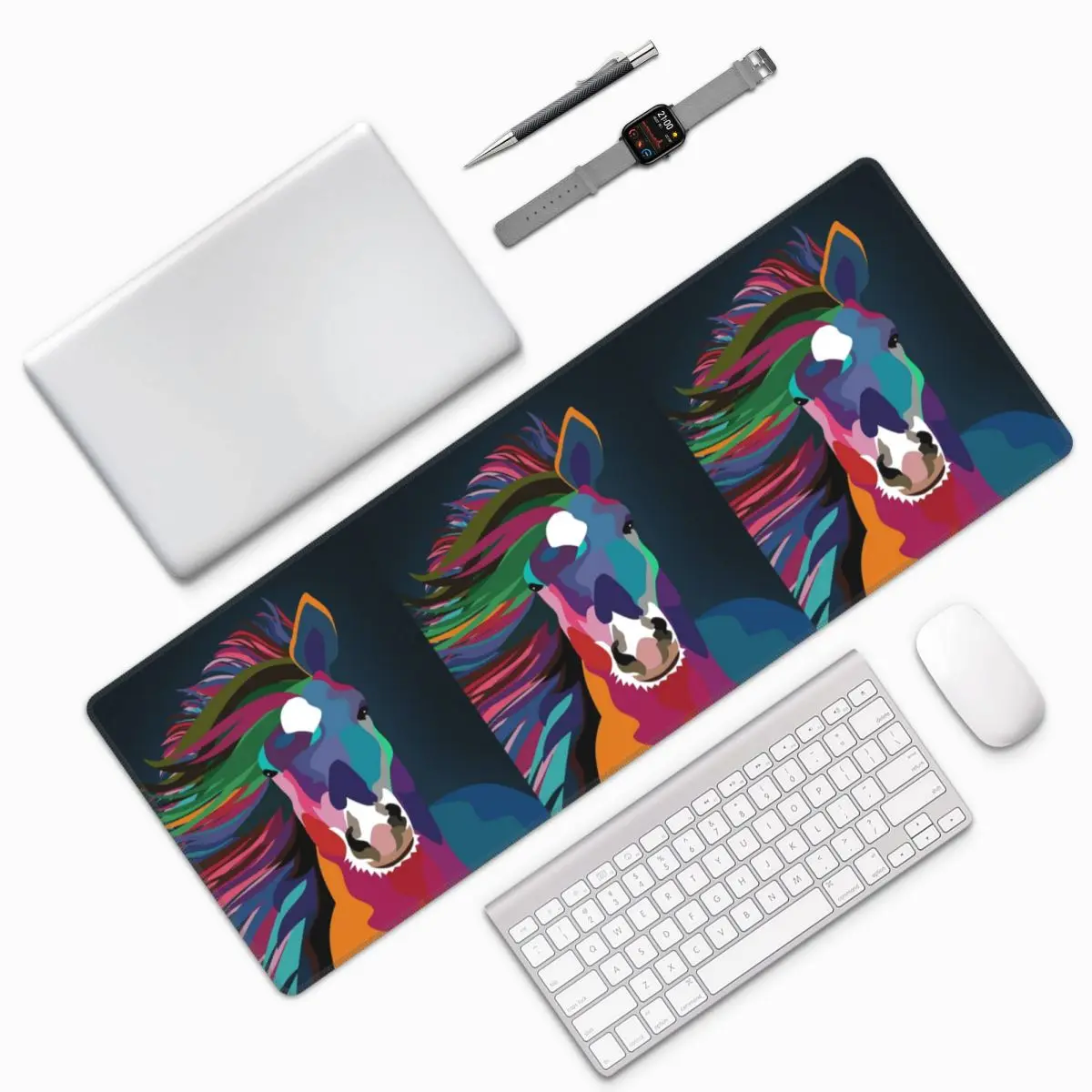 Horse Running Large Mouse Pad Computer Keyboard Mouse Mat Gaming PC Laptop Desk Mat Office Accessories Table Mats