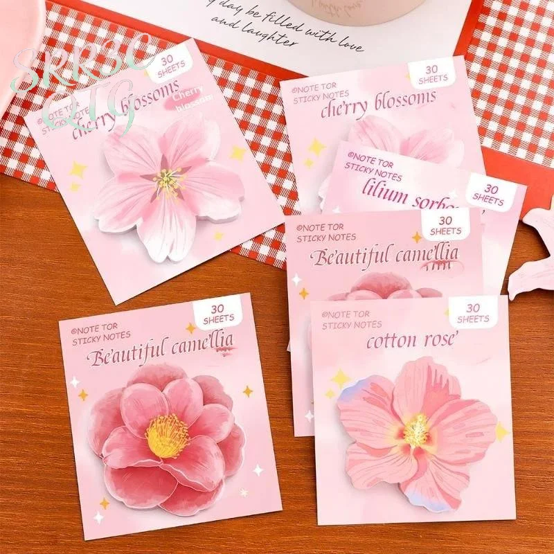Hot Sale Kawaii Adhesive Cute Flowers Notes Notepad Memo Pad Office School Supplies Stationery Sticker