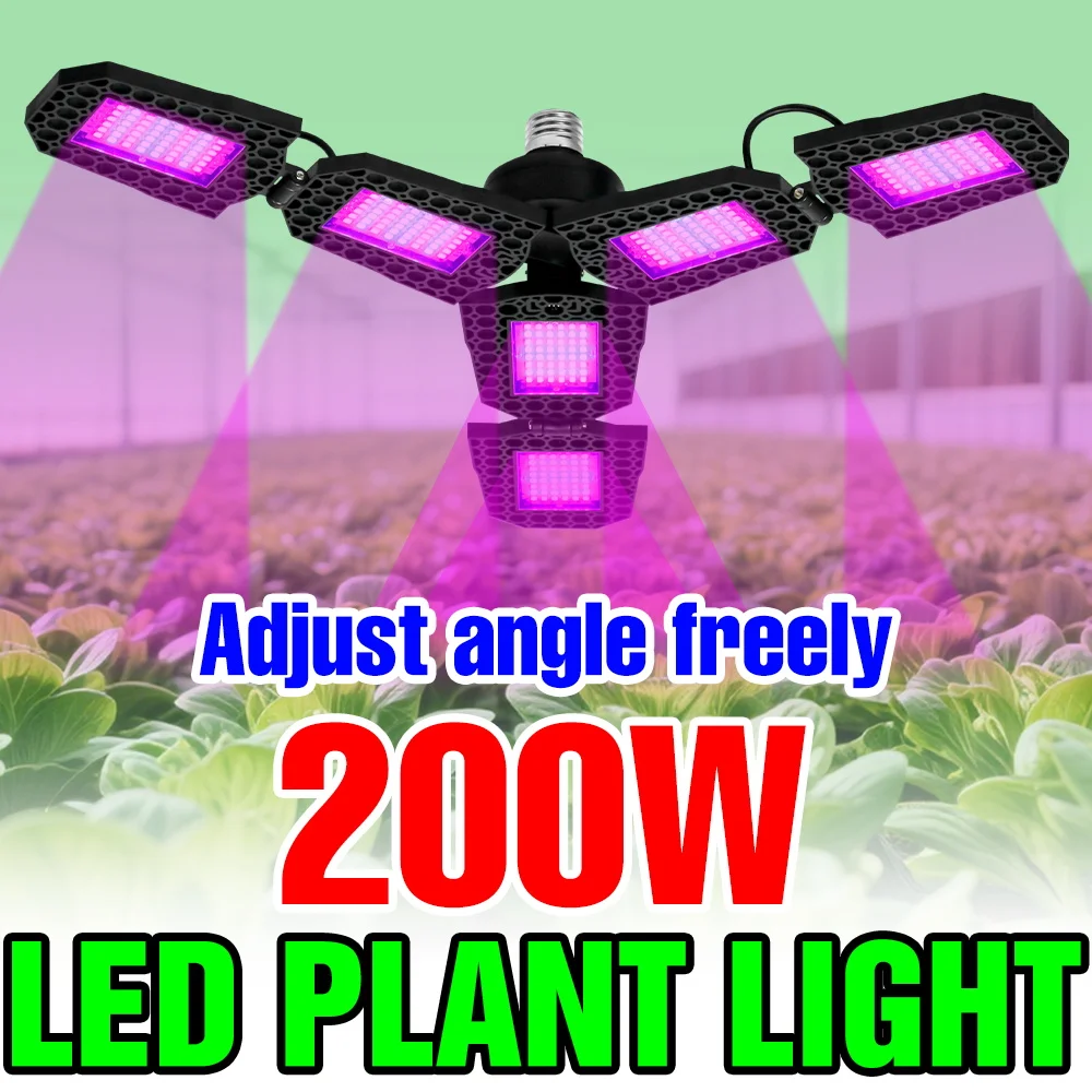 

200W Full Spectrum Plant Fill Lights LED Grow Bulb 220V Deformable Greenhouse Tent Hydroponic Vegs Succulents Indoor Cultivation