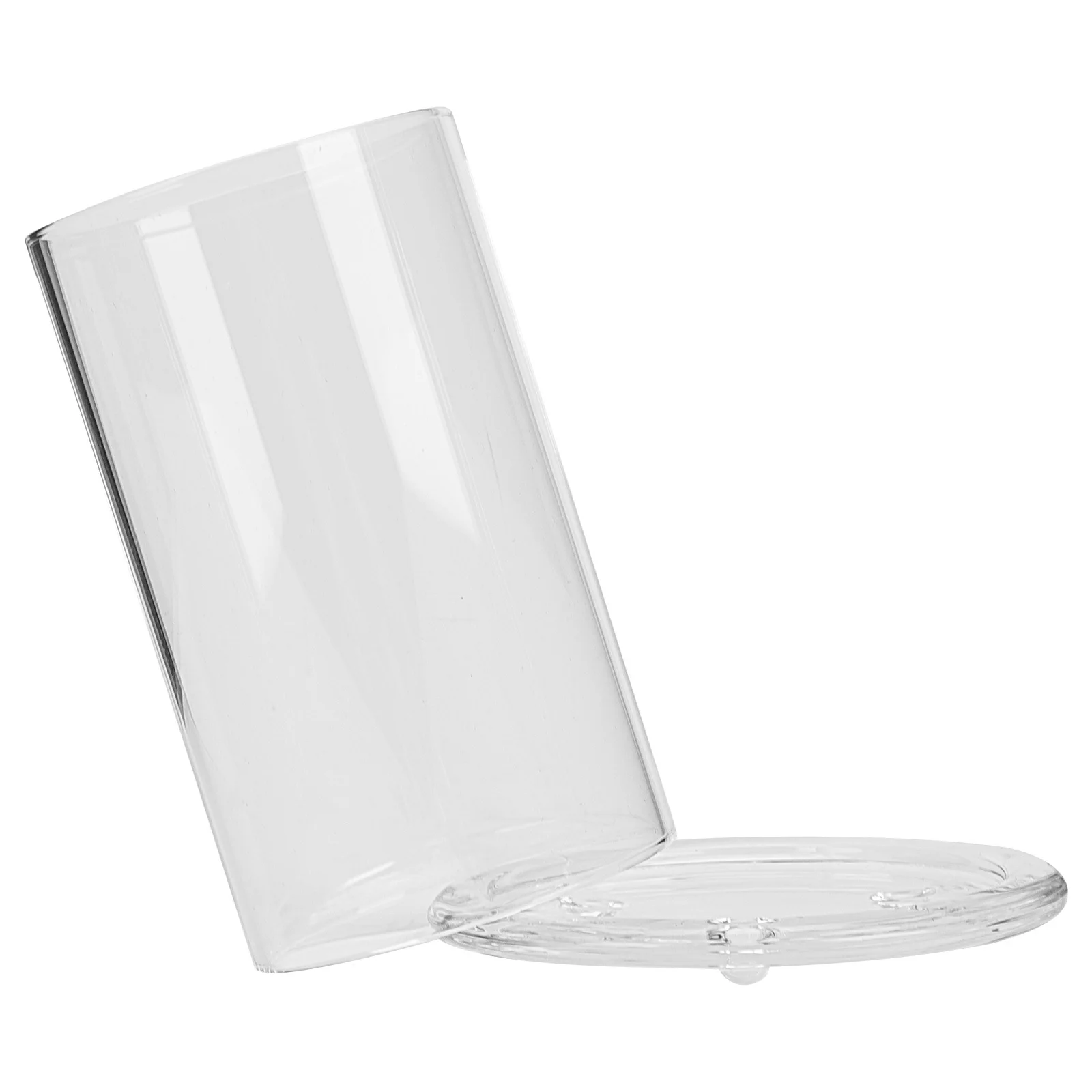 

1Set Household Decorative Glass Holder Windproof Transparent Dome Practical Cover for Home Office Bedroom