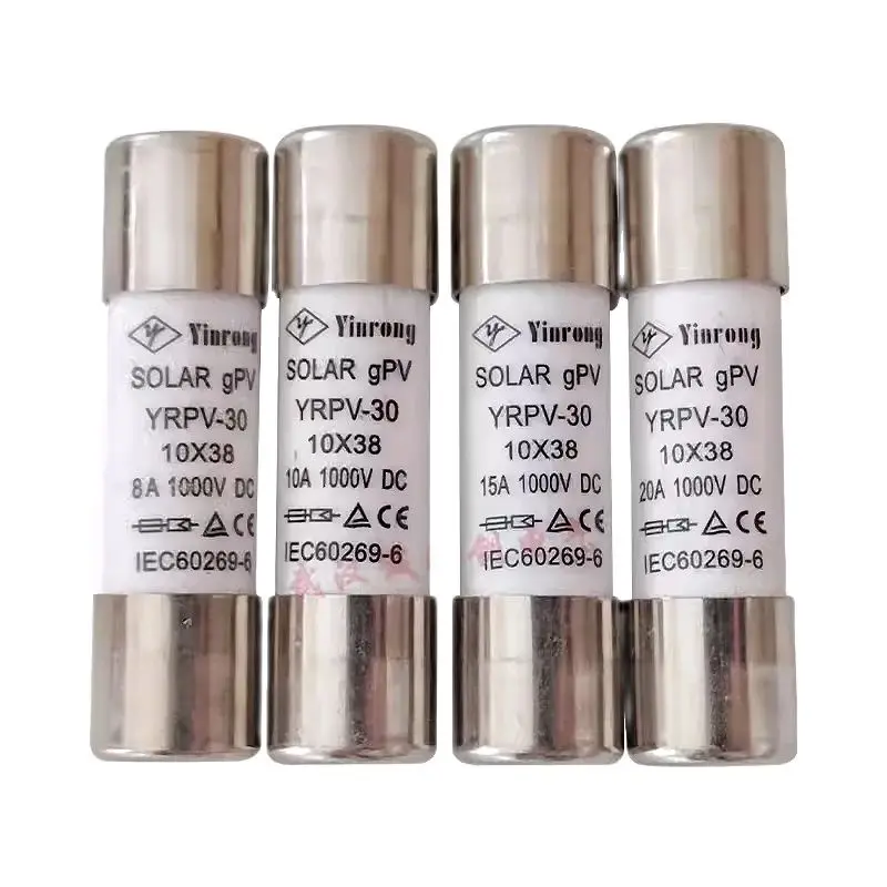 100%NEW  yinrong  SOLAR gPV YRPV-30 8A 10A 12A 15A 16A 20A 25A 30A Fuse 10*38 DC1000V  IEC60269-6