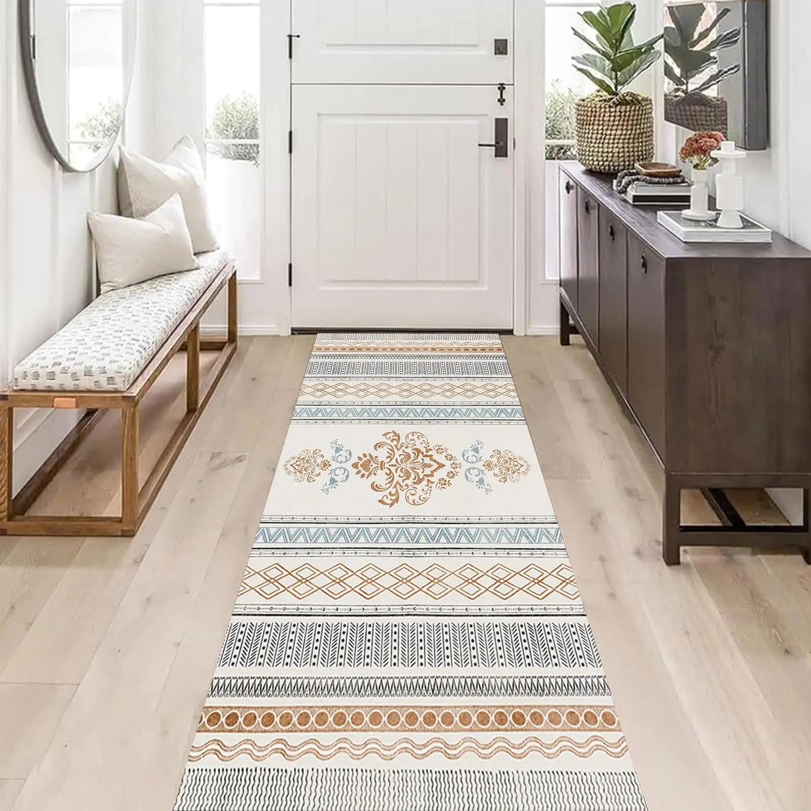 Long Carpet Runners with Non Slip Backing, Entrance Living Room Runner Rug Washable
