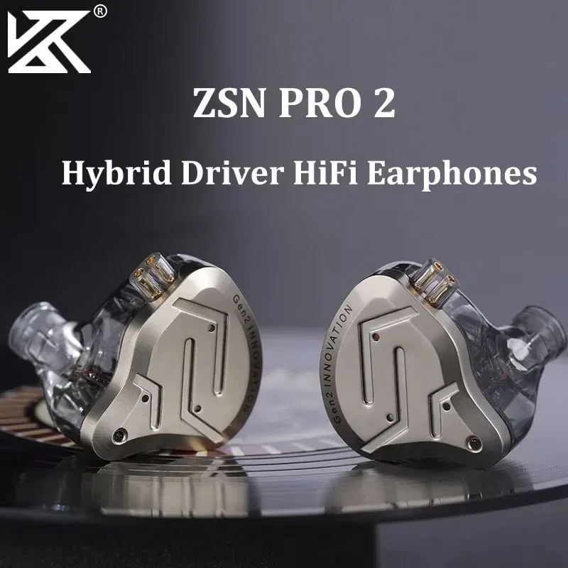 KZ ZSN Pro 2 Hybrid Drive 1BA+1DD In Ear Metal Earphones HIFI Bass Headset Monitor Earbuds Sport Noise Cancelling Headphone