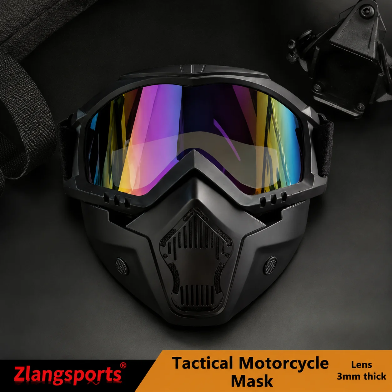 Color Changing Goggles Mask Anti-UV Detachable  Ski Mask Motorcycle HD Motocross Glasses Retro Riding Masks