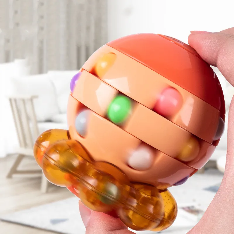 NEW Magic Rotating Bean Cubes Adults Fingertip Fidget Stress Relief Game Professional Magic Cube Puzzle Toys for Children
