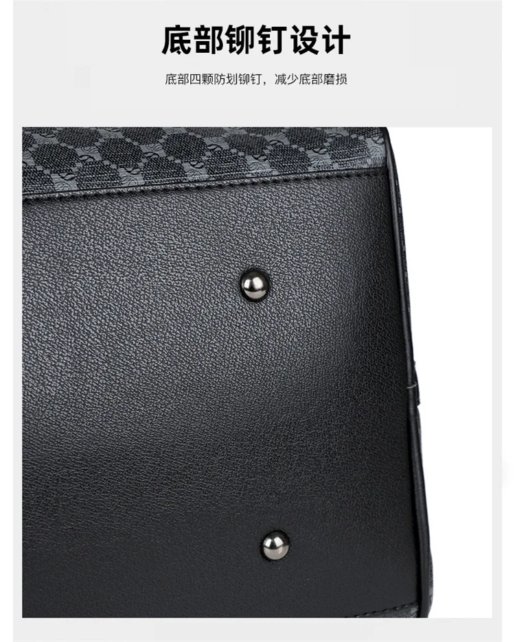 Große Herren-Tragetaschen, modische Handtaschen mit Karomuster und Henkeln, Herren-Umhängetaschen, wasserdichte Reisetaschen, Herren-Gepäcktaschen. – Detail 10