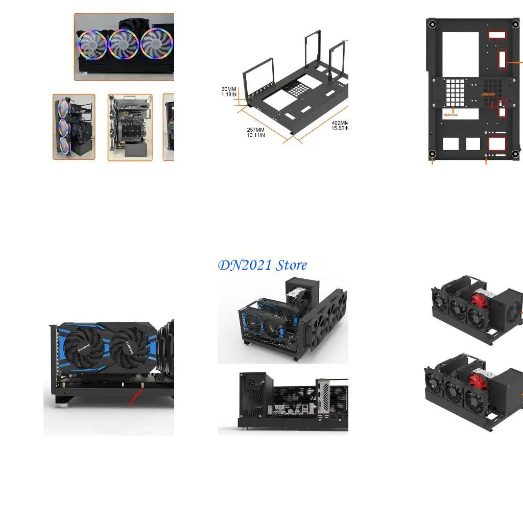 

F3KE Mining Rig Frame for GPU Aluminum Open Miner Rig for Case Rack for Bitcoin Currency Mining Accessory